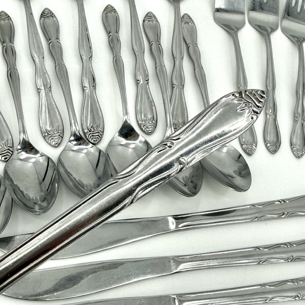 EKCO ETERNA STAINLESS FLATWARE MAYFLOWER LOT OF 23 SILVERWARE KOREA VINTAGE